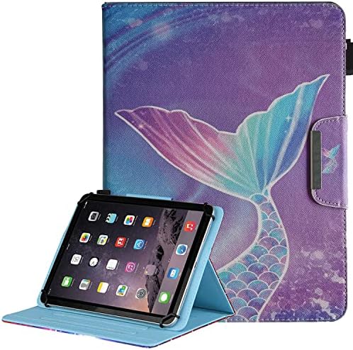 Универсален калъф за таблет 9,5-10,5 инча, Калъф от изкуствена кожа за iPad Air, нов iPad 5-ти / 6-то поколение, Samsung Galaxy Tab A 10,1 / Tab E 9,6 и други таблети 9,5-10,5 см, Mermaid