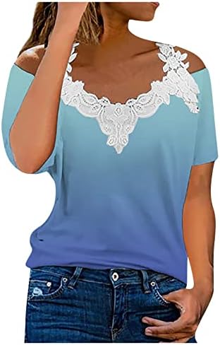 Дамски Блузи с открити рамене, Летни Ежедневни Тениски без Презрамки с V-образно деколте и къс ръкав 2023, Блузи Caims, Ризи