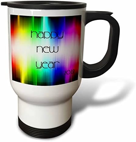 Триизмерно изображение на черно-хладно текст На страниците На Рейнбоу цвят с чаши за пътуване на нова година (tm_350856_1)