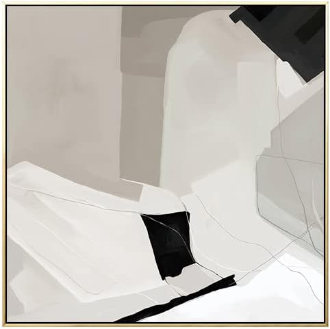 Модерна Скандинавско Квадратна Абстрактна Декоративна Живопис, е Черно-Бяла Проста Стенни Картини за Хол, Спалня, Модел