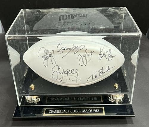 Квотербек NFL 1983 г., Подписано Футболен е Дело на Дан Марино Джон Элвей Кели 6 Авто JSA - Футболни топки С автографи