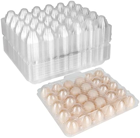 Пластмасови кутии за яйца DAJAVE на Едро, 20 Опаковки, Прозрачна Пластмасова кутия за яйца Капацитет до 30 яйца, за многократна