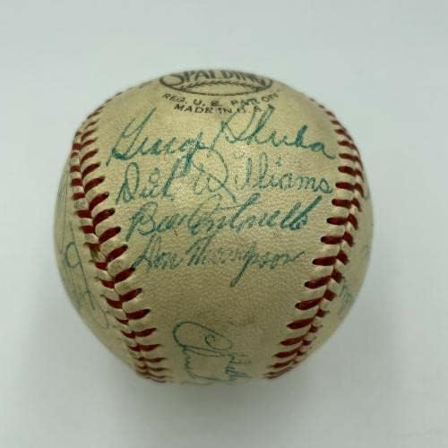 Прекрасен Джаки Робинсън 1953 г. Бруклин Доджърс Подписа договор с бейзболен отбор JSA COA - Бейзболни топки с Автографи