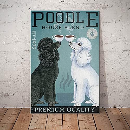 Пудел Куче утайка от Компанията Премиум Качество Подарък за Любителите на Кучета Пудел Куче е Декоративен Юбилейна Плакат Метален Знак 8x12 см