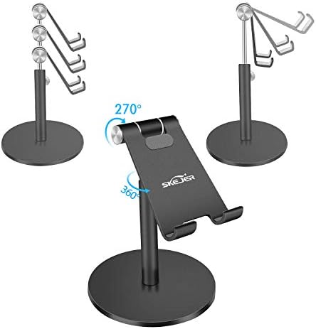 Поставка за мобилен телефон SKEJER за масата, Регулируема По височина стойка за таблет iPhone, Телескопична стойка за