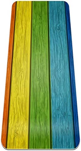 Siebzeh Vintage Rainbow Board Премиум-Дебела подложка за йога Устойчив Гумен Нескользящий подложка за здраве и фитнес за всички видове упражнения от Йога и пилатес (72 x 24x 6 мм)