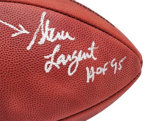 Стив Largent & Джим Zorn Официални Кожени Футболни Топки на NFL С Автограф Seattle Seahawks Gold Shield MCS Holo Stock