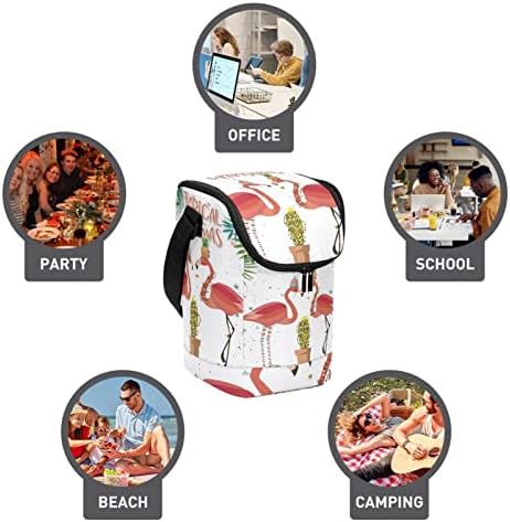 Чанта за обяд за Жени и Мъже, Изолирано Коледна Чанта-Тоут с Регулируем пагон под формата на Обяд-Бокс с Фламинго за Училище, на Работа, на Пикник, Къмпинг