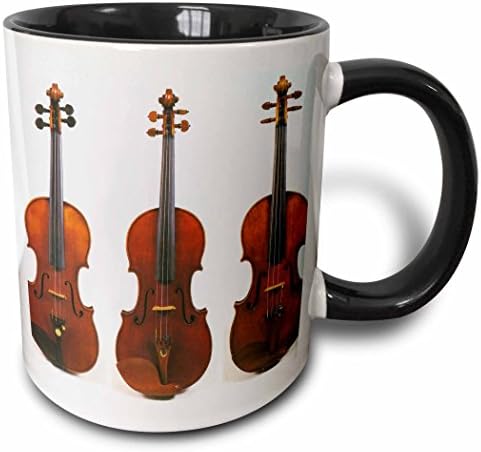 3dRose 3 Реколта Цигулка-два цвята Черна чаша, 11 грама, боядисана