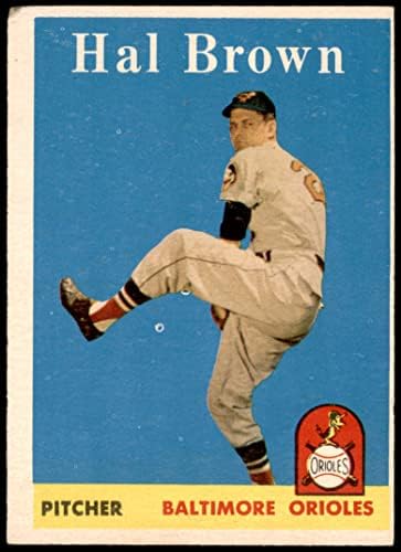 1958 Topps # 381 Хал Браун Балтимор Ориолс (Бейзболна картичка) ЯРМАРОЧНЫЕ ориолс