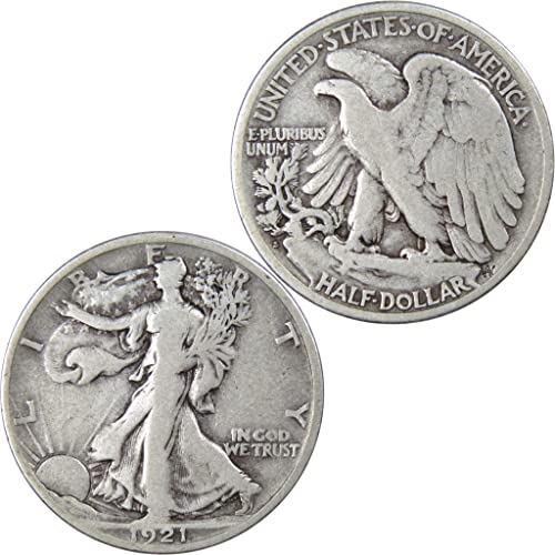 1921 S Liberty Walking Полдоллара F Fine Silver 50c АРТИКУЛ: Ebay630