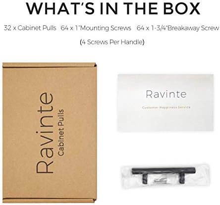 Ravinte 32 Опаковка 5-инчов Матов черен чекмеджета за картотеки и 15 Опаковки, 3-инчов Плоски Черни чекмеджета за шкафове