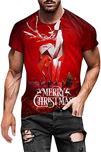 Xiloccer Мъжки Есенно-Зимни Ежедневни Ризи С Къс Ръкав, Коледни Тениски с 3D Принтом, Модерен Топ, Блуза, Малки Мъжки