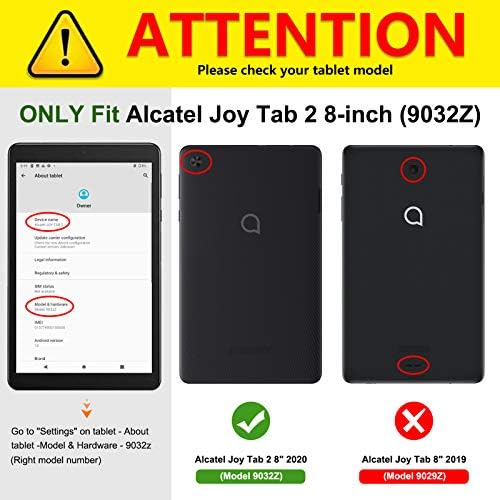 Калъф-за награда Fintie за 8-инчов таблет на Alcatel Joy Tab 2 2020 г. съобщение (модел: 9032Z) - Защитен калъф-поставка от изкуствена кожа премиум-клас с държач за моливи, също е подх?