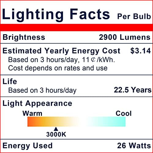 Led Прожекторная лампа Explux с мощност 300 W, еквивалентна PAR38, Ультраяркая 2900 Лумена, С регулируема яркост, Напълно Стъкло, Водоустойчив и Стареене, ярък бял Прожектор 3000