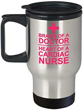 Пътна чаша за медицински сестри-кардиолог/Подаръци-Чаши за благодарност медицински сестри/Подарък-Мозъка лекар Сърцето