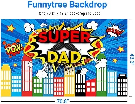 Funnytree Супер Татко Тема Фон Честит Ден на Бащата на най-Добрия Татко Някога Банер за Парти по случай рождения Ден