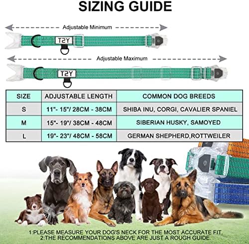 Нашийници за кучета T2Y, Акумулаторна батерия led нашийник за кучета, 3 в 1, Водоустойчив нашийник за кучета и основен нашийник с бързото отстегиванием, подходящ за изп?
