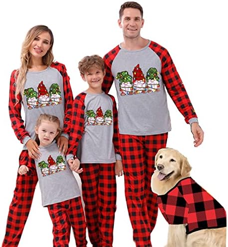 Christmas_Pajamas за Семейството, Еднакъв Комплект, Класическа Коледна Облекло в Клетката за тийнейджъри, Женски и Мъжки