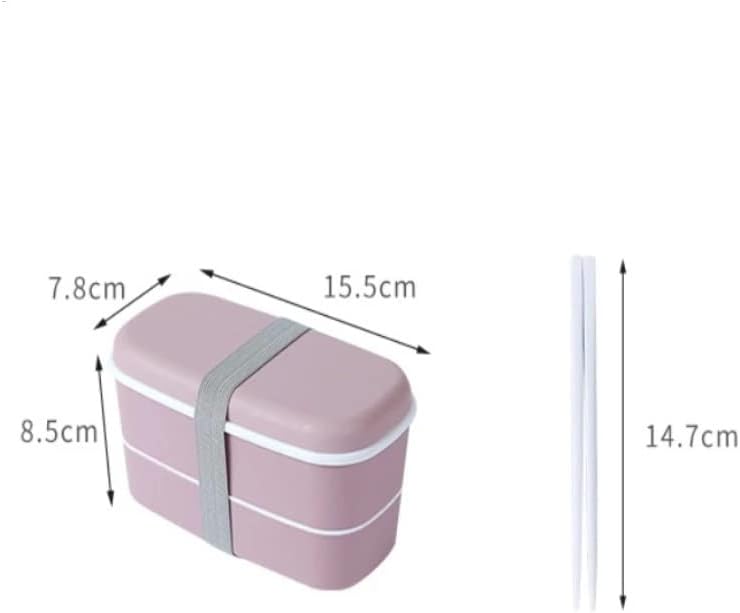 CXDTBH Пластмасов двупластова кутия за Bento, Херметически Контейнер за съхранение на продукти, Подходящи за микровълнова