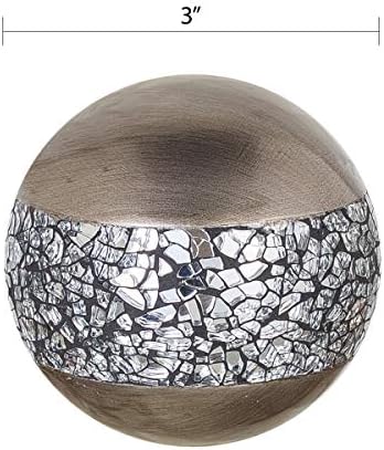 Творчески аромати Сребърни декоративни топки Schonwerk за мисок и ваз (комплект от 3) Балони-сфера от смола, за хол,