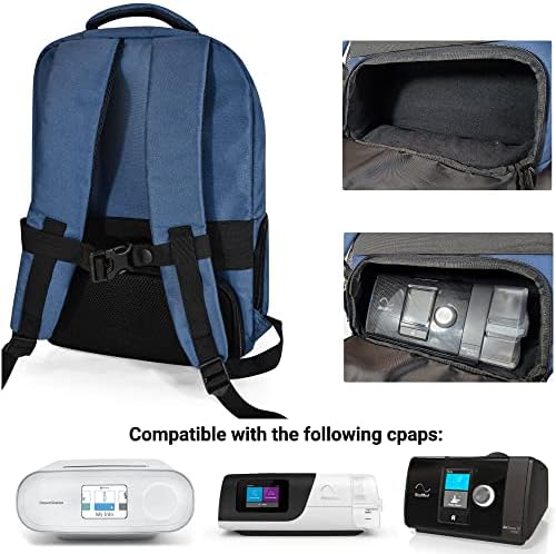 40Winkz USA CPAP Backpack Лек пътен раница за CPAP-апарат, съвместим с Resmed Airsense 10, Airsense 11, Respironics Dreamstation