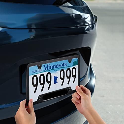 DEWEST 2 бр. черни рамка регистрационен номер на BMW-M, титуляр скоба за автомобилен регистрационен номер, защитни покривала