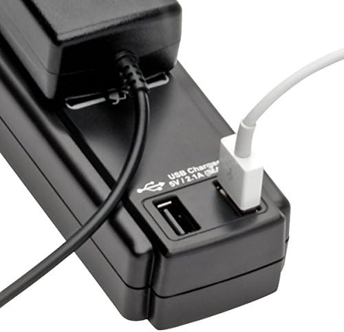 Мрежов филтър Трип Lite на 6 контакти, 6 фута кабел 990 Джоулей, dual USB зареждане и застраховка (TLP606USBB) и преносим