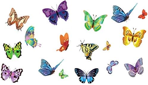 Подвижни Креативни Стикери за стена - 17 Пеперуди, Цветни Стикери за стена с Пеперуди, Мини-Декорация за Детска Стая,