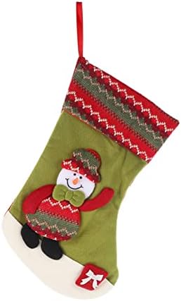 Veemoon 1бр Коледни Чорапи Дядо Коледа, Снежен човек Отглеждане Коледен Чорап Висулка Плат Мини 3D Закачалка За Чорапи