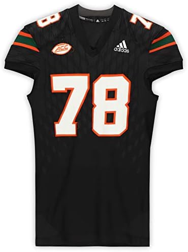Играта Miami Hurricanes-Използван черна риза № 78 сезон в NCAA 2017-2018 г. - Размер 2XL - Използваните тениски за студентски игри