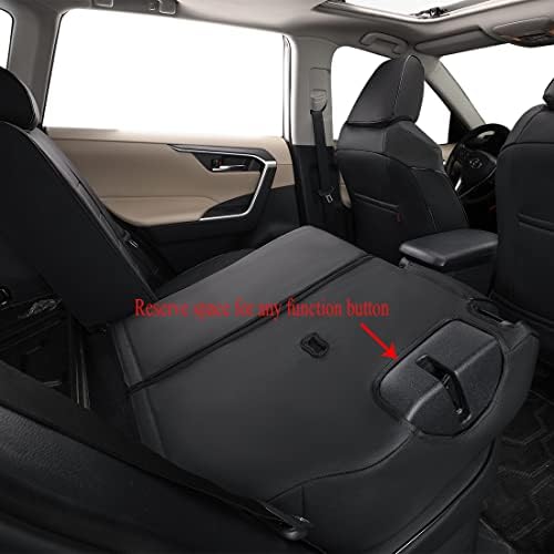 Калъфи за автомобилни седалки EKR Custom Fit Venza за избор на Toyota Venza 2021 2022 2023 - Пълен комплект, Кожа (черен)