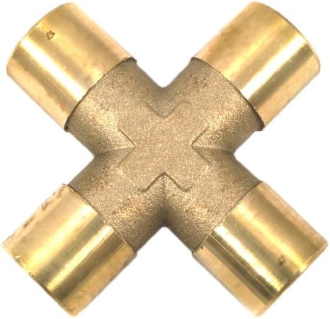 Латунная крестовина Forney 75365, 4-Спиране, жак 1/4 инча NPT, 150 паунда на квадратен инч