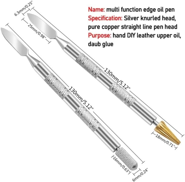 E56C Инструменти За обработка на кожени кантове с двоен фитил, Дръжка за Боядисване на Кожени кантове с Маслен апликатор
