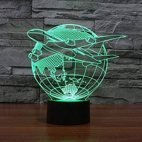 3D Led Настолна лампа Илюзия 7 Цвята Чанг Touch Улетающий от Азия лека нощ на Самолета и на Земята USB Настолна Лампа