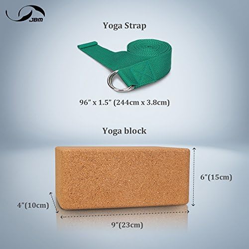 Блокче за йога JBM 2 опаковки с каишка, Пробковый Блок за йога 2 опаковки, Определени блокове за йога от пяна EVA, Комплект