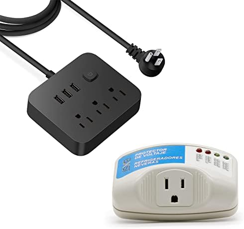 Мрежов филтър BSEED За домакински уреди, Защита от Пренапрежение на един Контакт, Черна Ивица, захранване с USB, удължителен