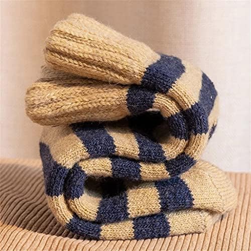 LIUZH, 5 чифта мъжки чорапи, Супер Дебели Зимни топли вълнени чорапи за защита от студ, Шарени Хавлиени чорапи (Цвят:
