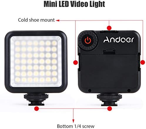 Комплект видеоприборов за смартфони Andoer, включващи клетка за смартфон с 3 елементи за студено башмака + 2 мини-led