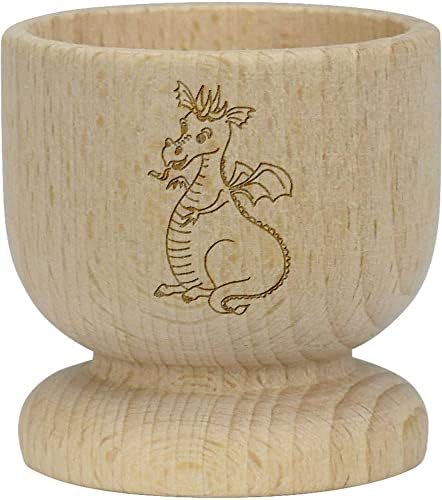 Дървена чаша за яйца Azeeda 'Огнедишащ дракон' (EC00022361)