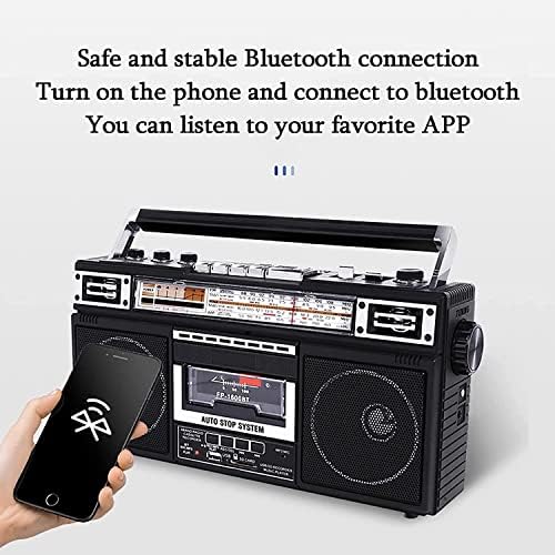 Преносим кассетный рекордер и плейър Boombox, Конвертиране на MP3 с радио, касетофон, с три ленти AM / FM / SW1-2, запис