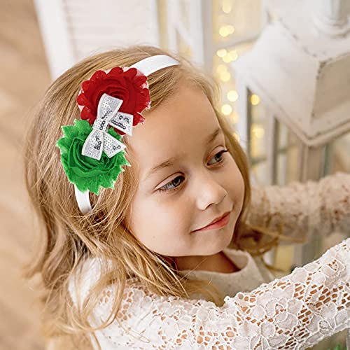 Малко Момиченце Връзва Косата Еластична Коледа Носа-Светкавица Еластична Превръзка На Главата Еластична Превръзка На