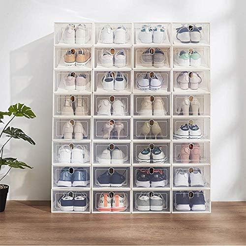 Anncus Двупластова Прозрачна Кутия за обувки, Удебелена Пылезащитная Кутия За съхранение на обувки, Гардероб за съхранение
