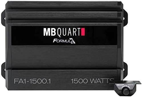 Моноканальный авто аудиоусилитель MB Quart FA1-1500.1 (черен) - Усилвател клас SQ, 1500 W, стабилен 1 Ом, Променлив Електронен