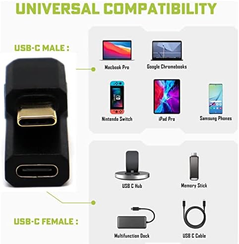 MOTONG U-Образна USB Адаптер 3.1 на C, 10 Gbit/s, Позлатен адаптер-конвертор USB Type C за мъже и жени Type C за Лаптоп