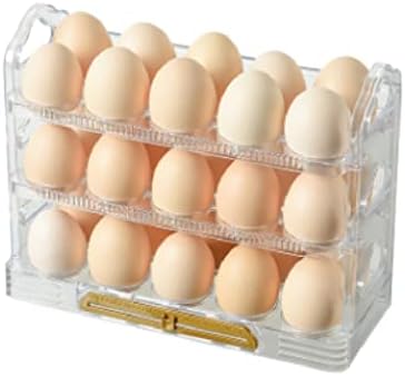 Дебела Поставка за съхранение на яйца с панти капак, Кутия за съхранение на Яйца, Стойка, Държач за яйца, Органайзер