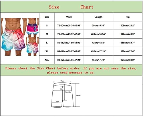 Мъжки Плажни Шорти 7 Инча По Вътрешния шев, бързо съхнещи Плажни къси Панталони с Еластичен Колан, Дишащи Обикновен Бански