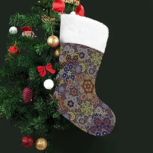 Ретро Кошмарен Модел Пейсли, Червени Коледни Празници Чорапи, Украса за Дома, Коледна Елха, Висящи Чорапи за Камината