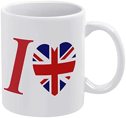 Аз Обичам Британската Чаша с Принтом, Кафе в Чаша, Керамична Чаша за Чай, Забавен Подарък за Офис, Дом, Жени, Мъже, 11