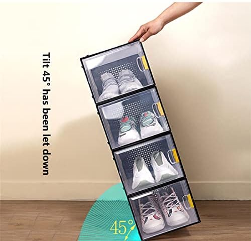 Кутии за съхранение на обувки HUKSXZ, Прозрачна Пластмасова Кутия-Мида, Штабелируемый Органайзер За обувки, Сгъваема